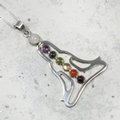 Seven Chakra Buddha Sterling Silver Pendant - Small