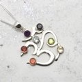 Seven Chakra Om Sterling Silver Pendant