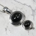 Sheen Obsidian Oval 925 Silver Pendant ~ 31mm