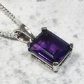 Siberian Amethyst Rectangle Pendant  ~11mm