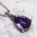 Siberian Amethyst Teardrop Pendant  ~14mm