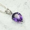 Siberian Quartz Amethyst Teardrop Pendant ~14mm