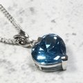 Siberian Quartz Aquamarine Heart Pendant ~11mm