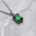 Siberian Emerald Rectangle Pendant ~11mm