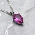 Siberian Quartz Pink Sapphire Teardrop Pendant ~12mm
