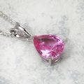 Siberian Quartz Pink Sapphire Teardrop Pendant ~12mm