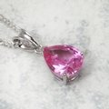 Siberian Pink Sapphire Teardrop Pendant ~12mm