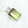 Green Gold  Phantom Quartz Rectangle Pendant ~25mm