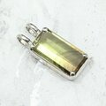 Green Gold Phantom Quartz Rectangle Pendant ~28mm