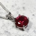 Siberian Quartz Ruby Round Pendant ~9mm