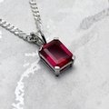 Siberian Ruby Rectangle Pendant ~10mm