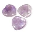 Side Drilled Amethyst Hearts - 40mm