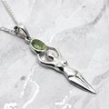 Silver & Peridot Goddess, Faceted Oval - 45mm