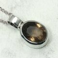 Smoky Quartz Facated 925 Silver Pendant ~14mm