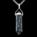 Snowflake Obsidian Double Terminating Point 925 Silver Pendant- 30mm