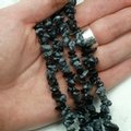 Snowflake Obsidian Gemstone Chip Necklace ~ 35"