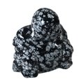 Snowflake Obsidian Sitting Buddha Statue