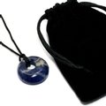 Sodalite Agogo Donut Necklace & Velvet Pouch