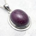 Star Sapphire & Silver Pendant ~19mm