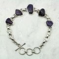 Sugilite 925 Sterling Silver Oval Bracelet (Length 205mm)