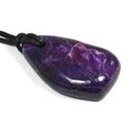 Sugilite Drilled Pendant with Cord  ~38x23mm