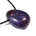 Sugilite Drilled Tumblestone with Cord  ~30x20mm
