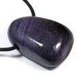 Sugilite Drilled Tumblestone with Cord  ~30x21mm