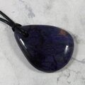 Sugilite Drilled Tumblestone with Cord  ~37x28mm