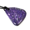 Sugilite Pendant With Wax Cotton Cord  ~38x30mm