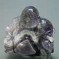 Superior Chevron Amethyst Carved Sitting Buddha Statue ~50mm