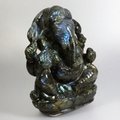 SUPERIOR Labradorite Carved Ganesh Statue ~142mm