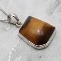 Tiger Eye & Silver Pendant ~22mm