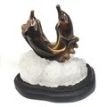 Tiger Eye Carved Dolphin On Base ~105mm x 103mm