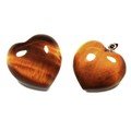 Tiger Eye Mini Heart Pendant and Mini Crystal Heart - Set of 2 - 2cm