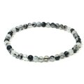 Tourmalinated Quartz 4mm Mini Bead Bracelet