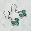 Turquoise 925 Silver Drop Earrings ~34mm