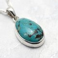 Turquoise & Silver Pendant ~23mm