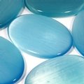 Turquoise Cat's Eye Palm Stone ~70x50mm