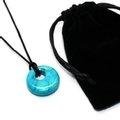 Turquoise Howlite Agogo Donut Necklace & Velvet Pouch