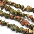 Unakite Gemstone Chip Necklace ~ 35"