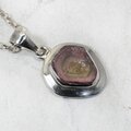 Watermelon Tourmaline & Silver Pendant ~21mm