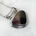 Watermelon Tourmaline & Silver Pendant ~27mm