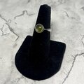 Yellow Cats Eye Round 925 Sterling Silver Ring~7.25 US / O 1/2 UK