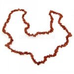 Goldstone Red Gemstone Chip Necklace ~ 35"