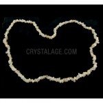 White Moonstone Gemstone Chip Necklace ~ 35"