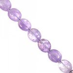 Amethyst Crystal Beads - 20mm Flat Oval