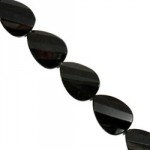 Black Obsidian Crystal Beads - 30mm Facet Twist Oval
