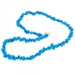 Blue Howlite Gemstone Chip Necklace with Clasp