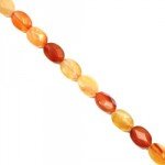 Carnelian Crystal Beads - 14mm Faceted Flat Oval