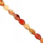 Carnelian Crystal Beads - 20mm Flat Oval